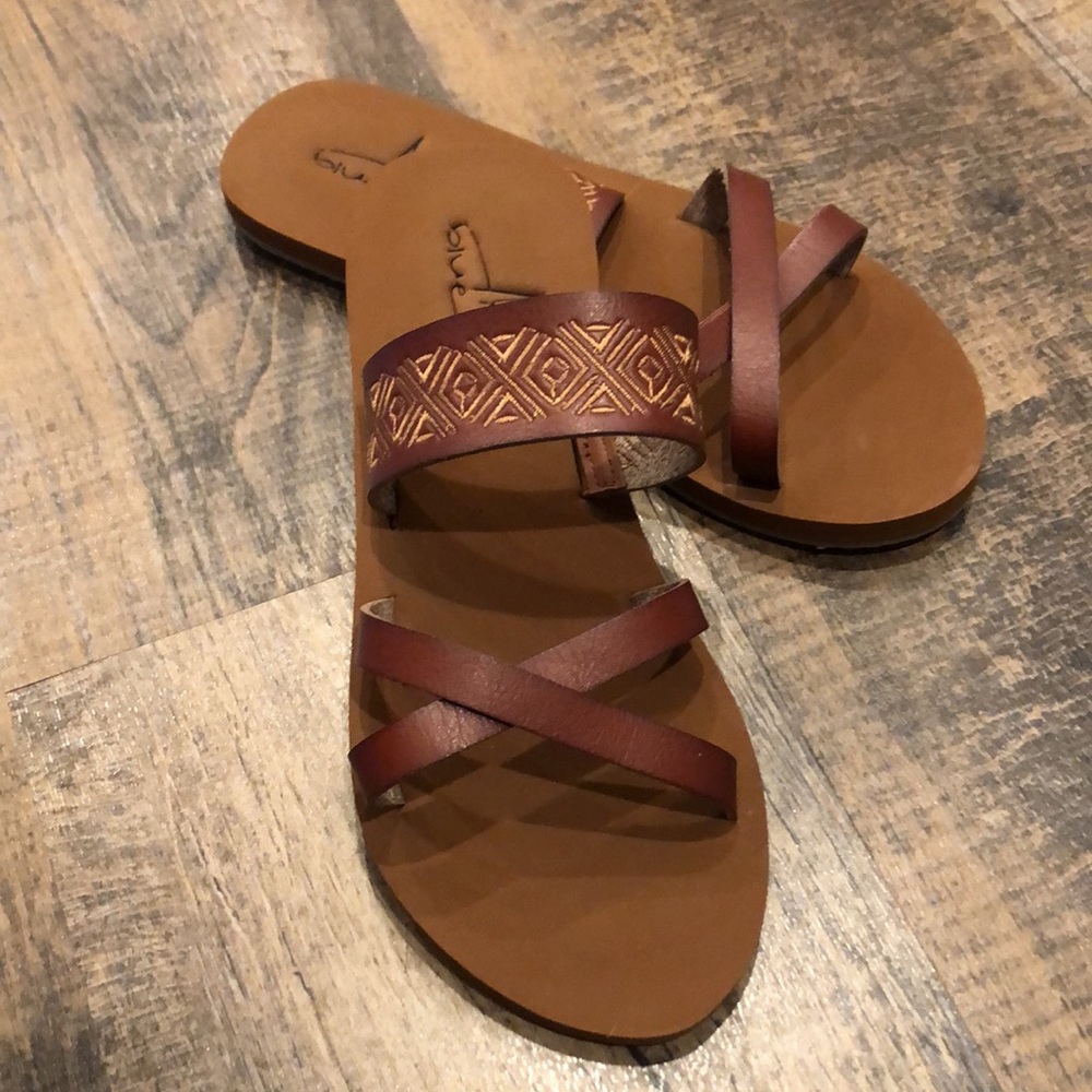 Blue Fin Embroidered Sandals